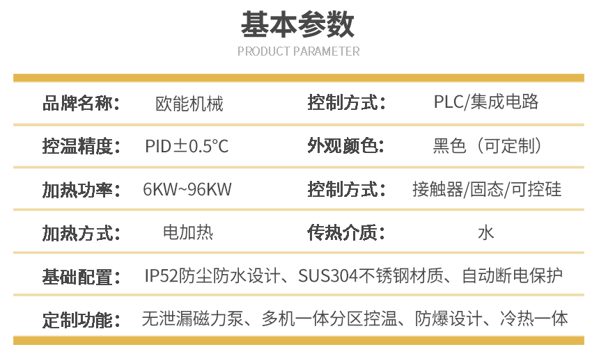 水式模溫機參數
